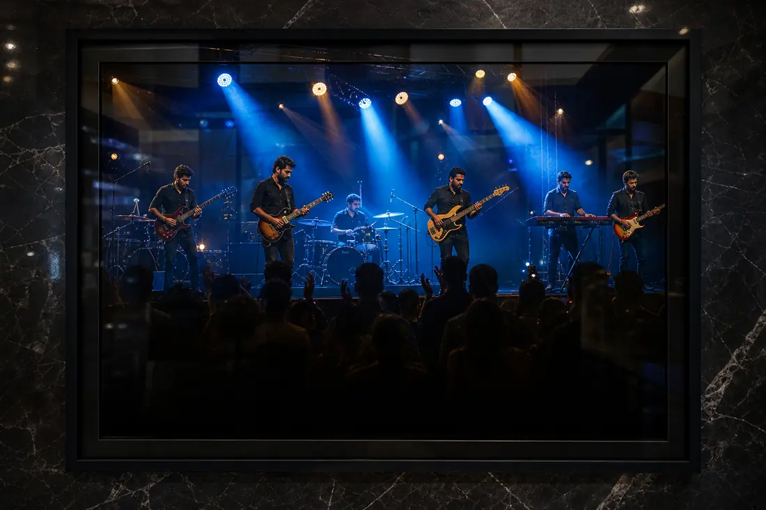 AI generated live band gallery frame