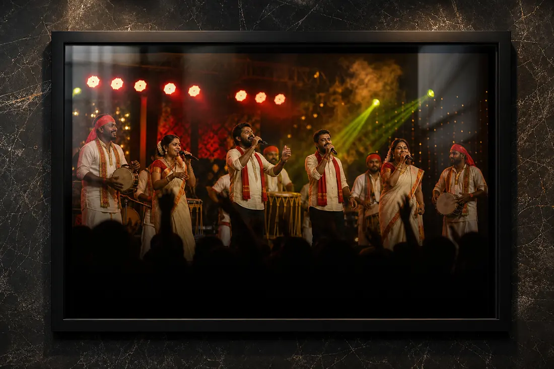 AI generated nadanpattu night gallery frame