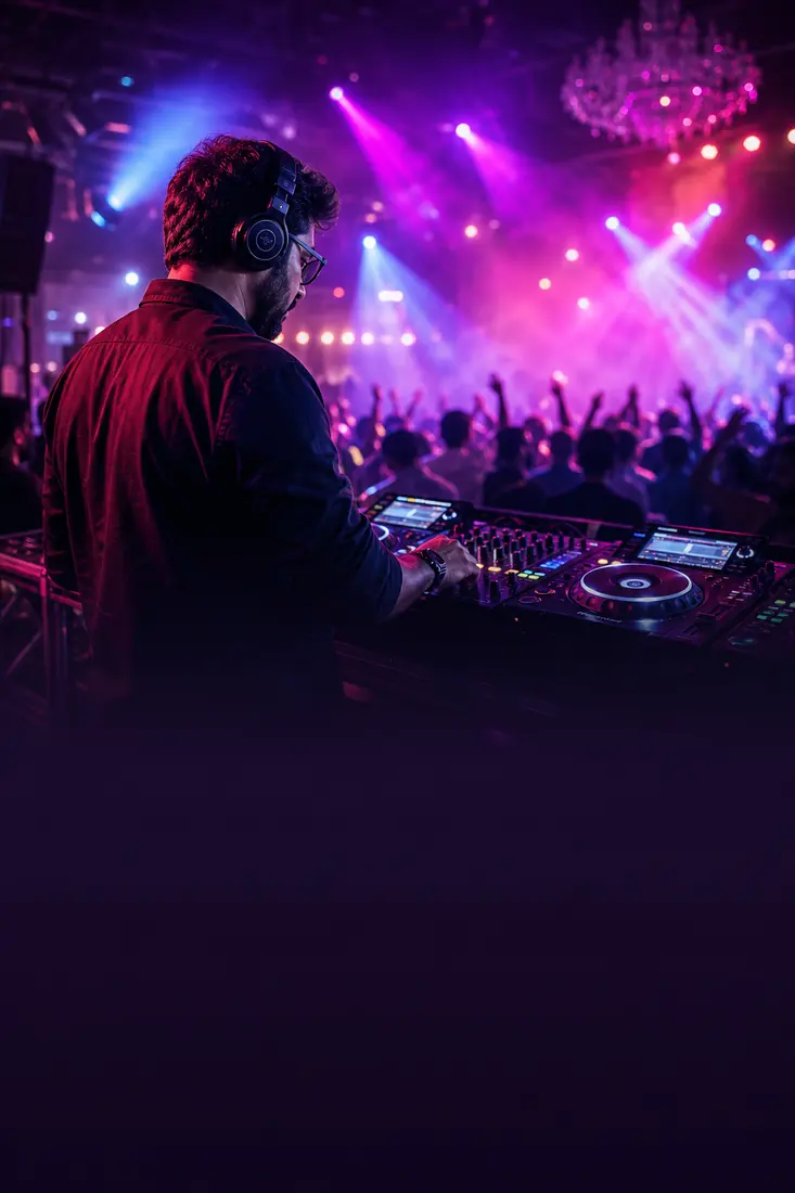 DJ booking in Kerala with LED lights and concert sound setup